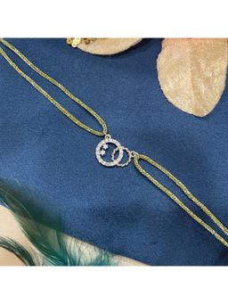 Digital Dress Room - Silver Plated American Diamond Pendant Rakhi For Raksha Bandhan