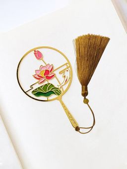 DecorTwist - Brass Lotus Design Bookmark (Pack Of 2)