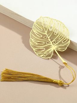 DecorTwist - Brass Leaf Design Bookmark (Pack Of 4)