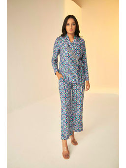 BETRUE - Wrap Jacket And Pants Set In Kokand Print (Set of 2)