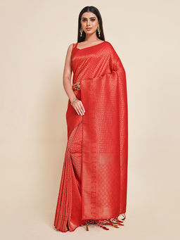 Mimosa - Women'S Kanjivaram Art Silk Saree With Unstiched Blouse