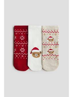 H&M - Kids Red 3-Pack Socks