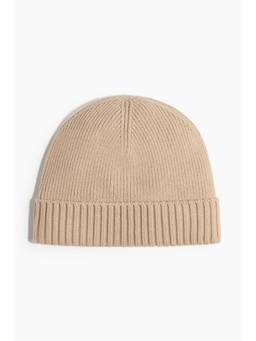 H&M - Men Beige Rib-Knit Beanie