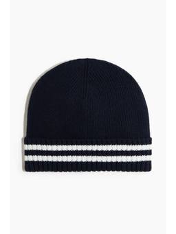 H&M - Men Blue Rib-Knit Beanie