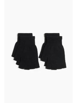 H&M - Men Black 2-Pack Fingerless Gloves