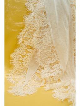 H&M - Women Beige Lace-Trimmed Scarf
