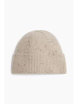 H&M - Men Beige Wool-Blend Rib-Knit Beanie