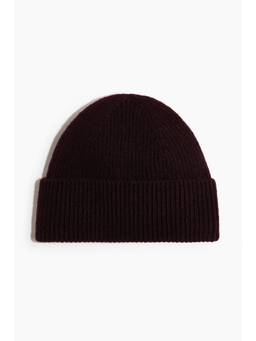 H&M - Men Purple Wool-Blend Rib-Knit Beanie