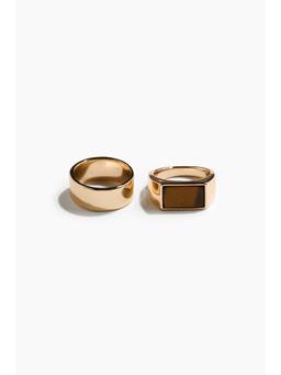 H&M - Men Gold 2-Pack Rings