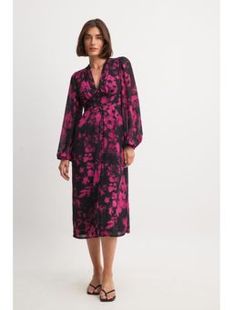 NA-KD - Buttons Front Midi Dress-Pink Floral