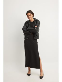 NA-KD - Slit Maxi Skirt-Black