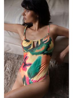 NA-KD - Cut Out Detail Swimsuit-Palms