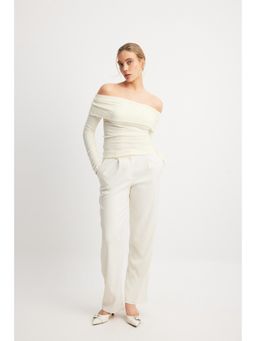 NA-KD - Off Shoulder Structured Top-Off white