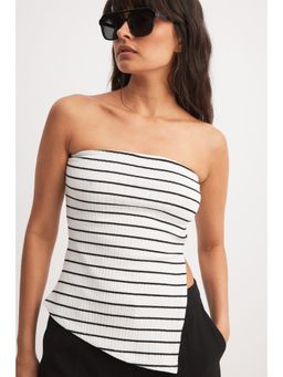 NA-KD - Stripe Tube Top-Black/White