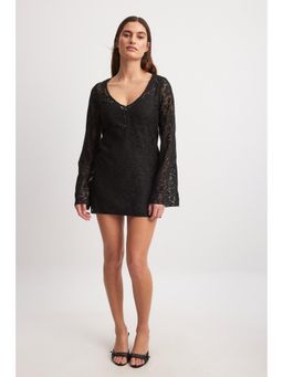 NA-KD - Lace Mini Dress-Black