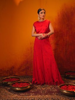 Midushi Bajoria - Red Ruby Co-Ord (Set of 2)