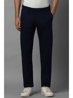 Allen Solly - Men Navy Slim Fit Textured Casual Trousers