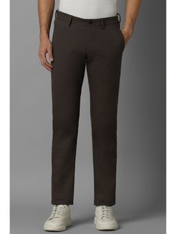 Allen Solly - Men Brown Slim Fit Textured Casual Trousers