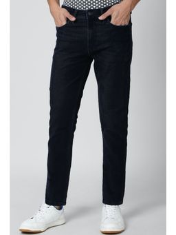 Peter England - Men Navy Dark Wash Carrot Fit Jeans