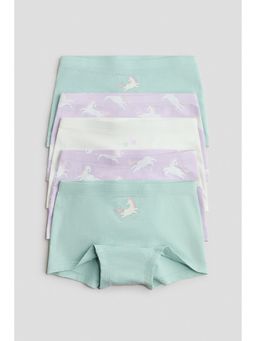 H&M - Girls Turquoise 5-Pack Boxer Briefs