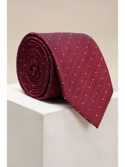 Louis Philippe - Men Maroon Textured Tie