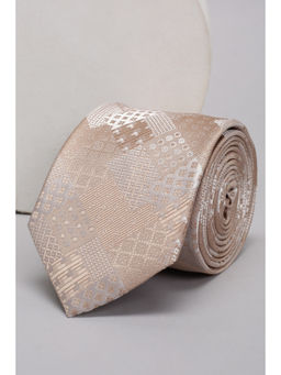 Louis Philippe - Men Beige Self Design Tie