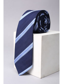Louis Philippe - Men Navy Blue Stripes Tie