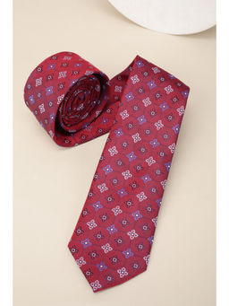 Louis Philippe - Men Maroon Textured Tie