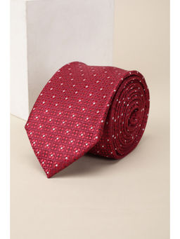 Louis Philippe - Men Maroon Textured Tie