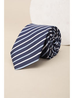 Louis Philippe - Men Navy Blue Stripes Tie