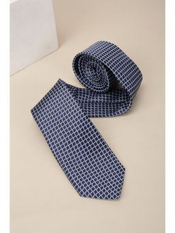 Louis Philippe - Men Blue Embroidered Tie