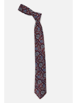 Louis Philippe - Men Maroon Floral Tie
