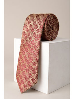 Louis Philippe - Men Beige Paisley Tie