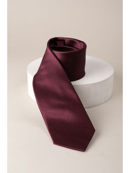 Louis Philippe - Men Maroon Solid Tie