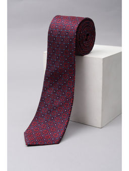 Peter England - Men Maroon Embroidered Tie