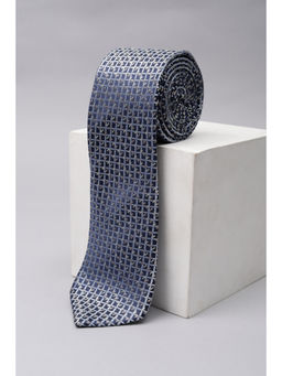 Peter England - Men Blue Embroidered Tie