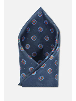 Van Heusen - Men Navy Blue Print Printed Party Pocket Square