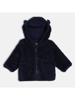 MINI KLUB - Navy Blue Knit Long Sleeve Solid Jacket