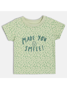 MINI KLUB - Olive Cotton Text Printed T-Shirt