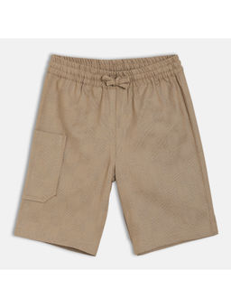 MINI KLUB - Brown Cotton Textured Shorts