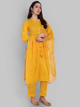 Mera Rang - Dopahar Yellow Kurta & Pant with Dupatta (Set of 3)