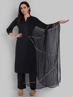 Mera Rang - Dopahar Black Kurta & Pant with Dupatta (Set of 3)