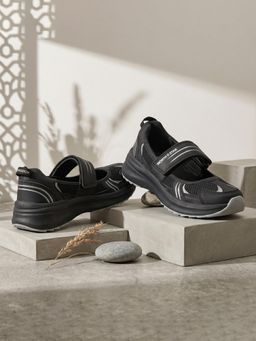 North Star - Women Black Velcro Strap Casual Sneakers