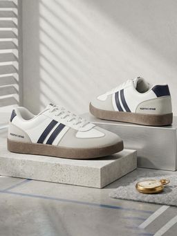 North Star - Men White Lace-Ups Casual Sneakers