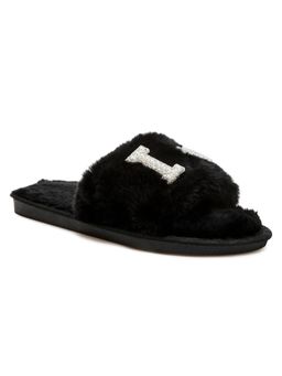London Rag - Women Black Fur Sliders