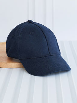 DukieKooky - Navy Blue Solid Casual Polyester Cap (M)