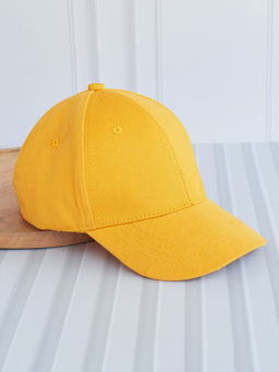 DukieKooky - Yellow Solid Casual Polyester Cap (M)