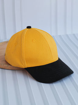 DukieKooky - Yellow Colorblock Casual Polyester Cap (M)