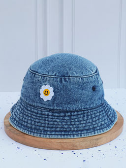DukieKooky - Blue Embroidered Casual Polyester Hat (M)