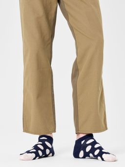 Happy Socks - Unisex Navy Blue Big Dot Low Socks